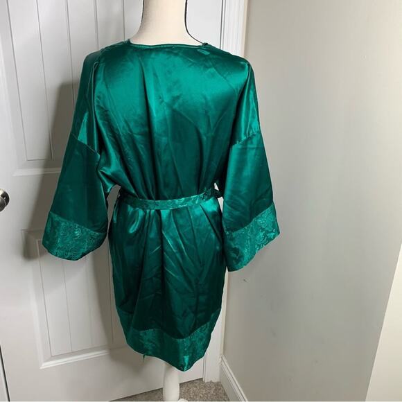 Vintage Victoria’s secret gold label green holiday jacquard robe size large‎ - Picture 5 of 5